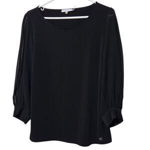 Calvin Klein Top Size Small Black Sheer Sleeves
